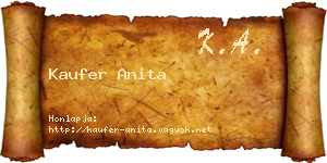 Kaufer Anita névjegykártya